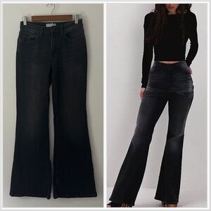 We The Free Crvy Vintage High Rise Flare Black Curvy Jeans Festival Hippie 25